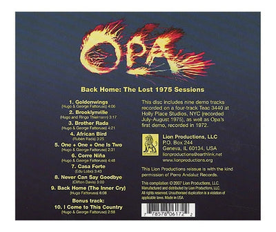 Opa -Back Home: The Lost 1975 Sessions